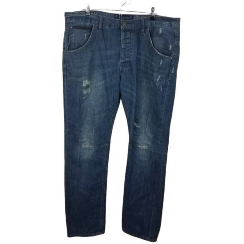 Division E Mens‎ Jeans 36 Distressed Medium Wash Ho